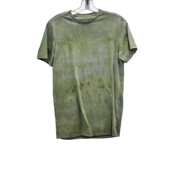 Unisex Goodfellow Green Plant Planet Custom Bleach Dye T-shirt Size S - Picture 1 of 6